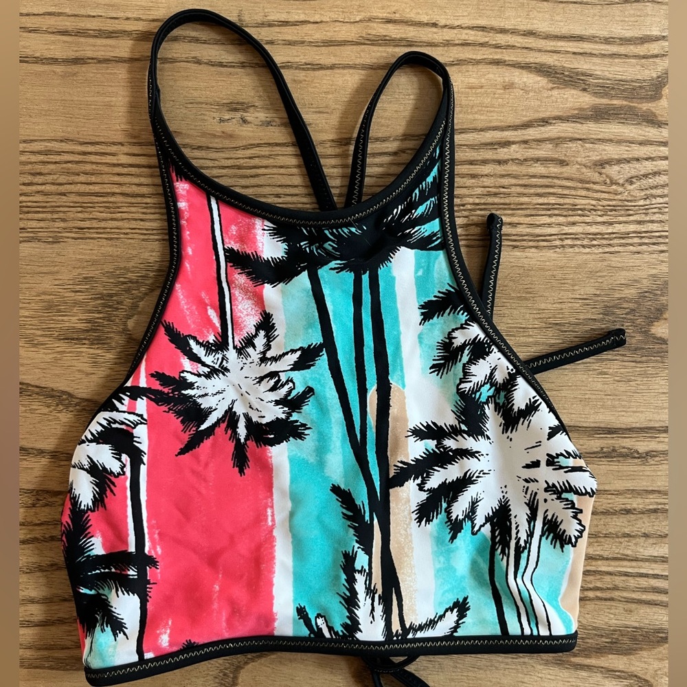 Aerie Palm Trees Halter Top Bikini